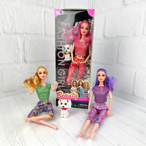 Кукла шарнирная / Fashion Girl / с питомцем , 28 см, для девочки, 3 ассорти