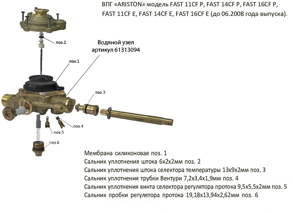 Ремкомплект газовой колонки (водонагревателя) 