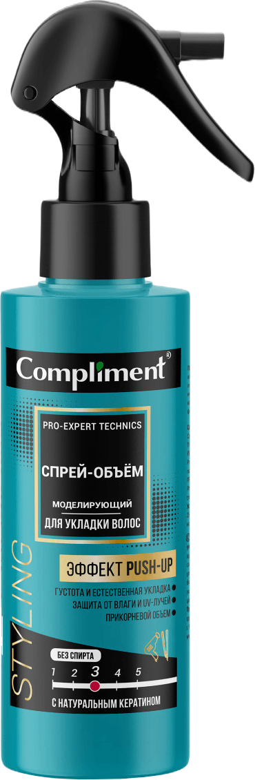 COMPLIMENT Спрей объем, эффект Push-Up, Pro-expert technics, 200 мл, Compliment