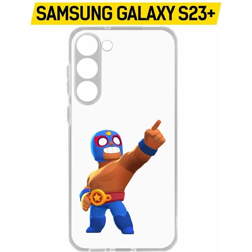 чехол накладка clear case brawl stars эль примо для samsung galaxy a52 a525 Чехол-накладка Krutoff Clear Case Brawl Stars-Эль Примо для Samsung Galaxy S23+