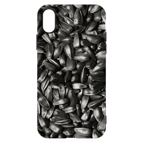 Чехол-накладка Krutoff Soft Case Семечки для iPhone XR черный чехол накладка krutoff soft case спейсбордер для iphone xr черный