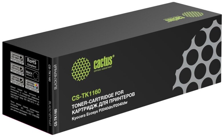 Картридж лазерный Cactus CS-TK1160 TK-1160 чер. для Kyocera P2040dn/P2040dw