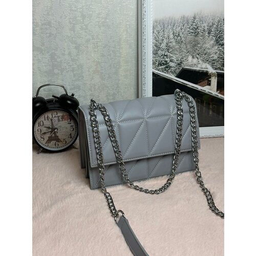 фото Сумка кросс-боди арамэ, фактура рельефная, серый