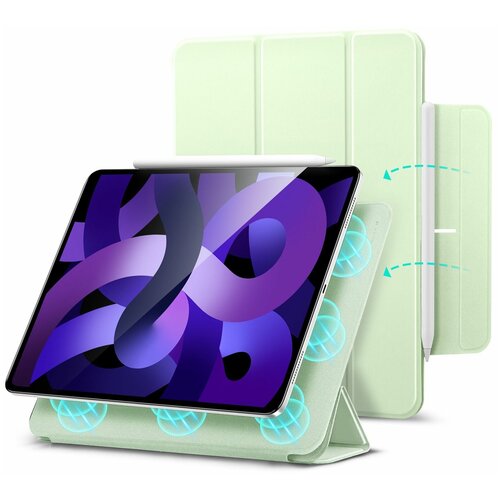 Чехол книжка ESR Rebound Magnetic Case с застежкой для Apple iPad Air 4 (2020), iPad Air 5, мятный чехол esr для ipad air 10 9 2020 2022 rebound magnetic rose gold