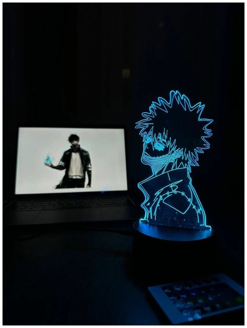 3D Светильник-ночник аниме Моя геройская Академия( МГА) Тойя Тодороки ( Даби) , ночник для мальчиков и девочек