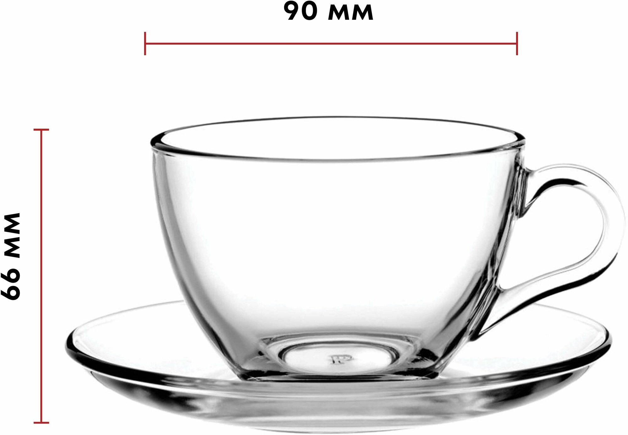 Пара чайная Pasabahce 180 мл, 90*136*66мм, прозрачное стекло