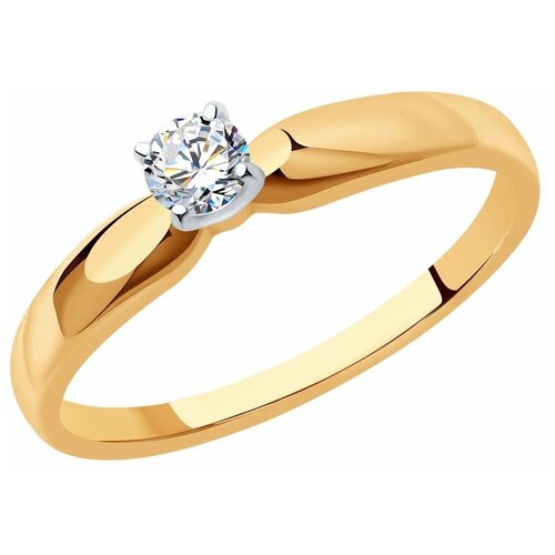 кольцо sokolov комбинированное золото 585 проба бриллиант размер 17 Кольцо SOKOLOV, комбинированное золото, 585 проба, бриллиант, размер 17