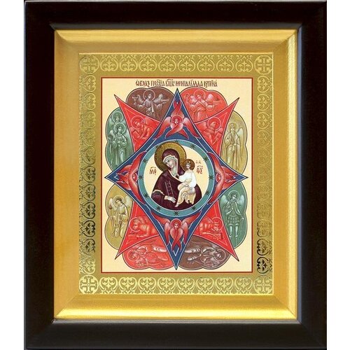 Икона Божией Матери Неопалимая Купина, деревянный киот 14,5*16,5 см