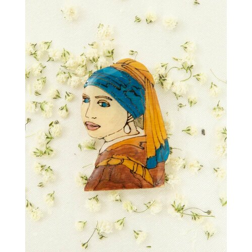 Брошь Inspiria, коричневый, голубой