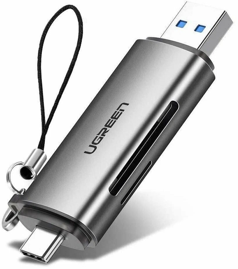 Карт-ридер Ugreen USB Type-C + USB-A 3.0 для TF/SD 50706