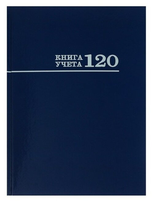 Проф-Пресс Книга учета А4, 120 листов в клетку "Синяя", твёрдая обложка, глянцевая ламинация, блок офсет
