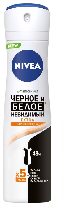 Nivea дезодорант-антиперспирант, спрей, Черное и Белое Невидимый Extra