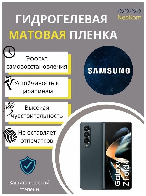 Комплект Гидрогелевых защитных пленок для Samsung Galaxy Z Fold 4 (дополнительный экран + задняя панель) - Матовые
