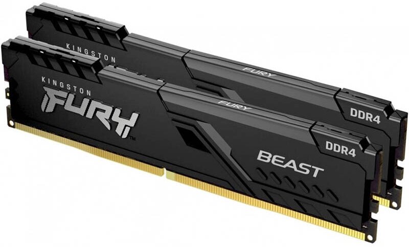 Модуль памяти Kingston Fury Beast Black DDR4 DIMM 3600Mhz PC28800 CL18 - 32Gb Kit (2x16Gb) KF436C18BBK2/32