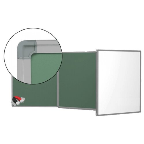 Доска магнитно-маркерно-меловая BoardSYS ТЭ-340К 100х340 см, зеленый/белый