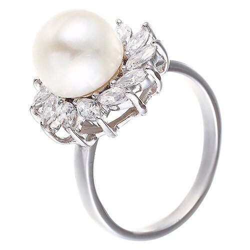 фото Кольцо из серебра 925 пробы с культивированным жемчугом и кубическим цирконием gpss-5310-r_wp_001_wg element47