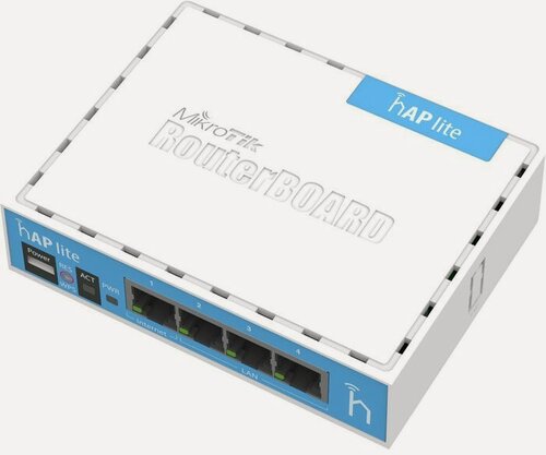 Изображение товара Беспроводной маршрутизатор MikroTik hAP lite RB941-2nD 802.11n 300Мбит/с 2.4ГГц 4xLAN