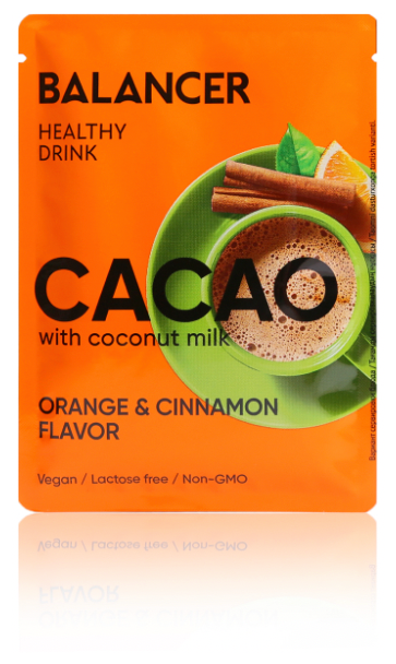 Какао Balancer Cacao на кокосовом молоке со вкусом «Апельсин и корица», 5 шт. Комплексы и продукты для похудения. Правильное питание. - фотография № 2