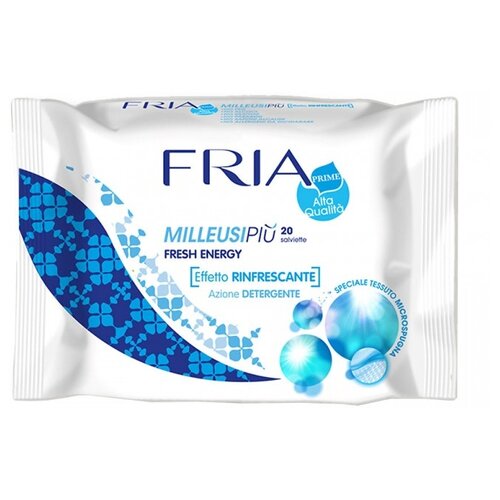 Купить Влажные салфетки FRIA Milleusipiu Fresh Energy с освежающим эффектом, 20 шт.