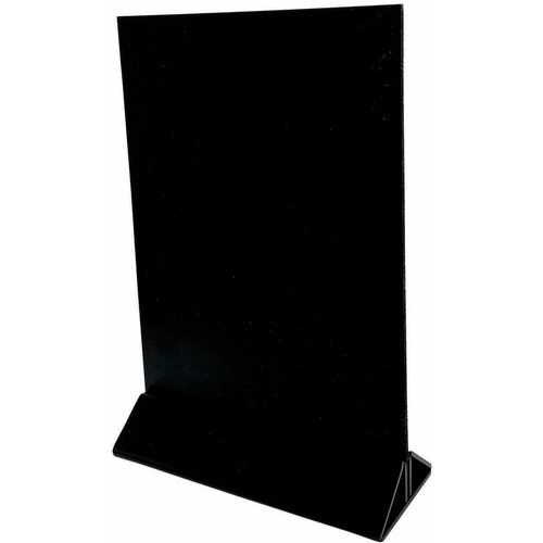 Тейбл тент Менюхолдер с черным основанием и меловой поверхностью, А4 (210х297 мм), пластик 3 мм, 1 шт, Velar