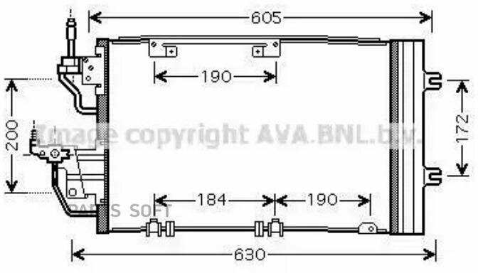 Радиатор кондиционера Ava OL5454D для Opel Astra Zafira