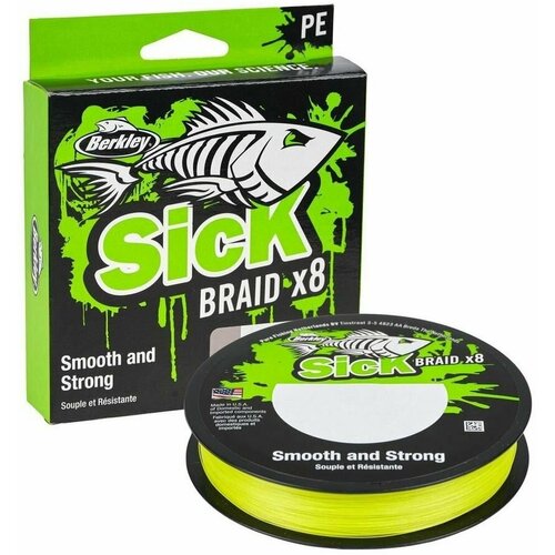 Леска плетеная Berkley Sick Braid HV Yellow 0.08 150m (1558744) kt6w 2p5116 1046013 sick color mark sensor sick sensor