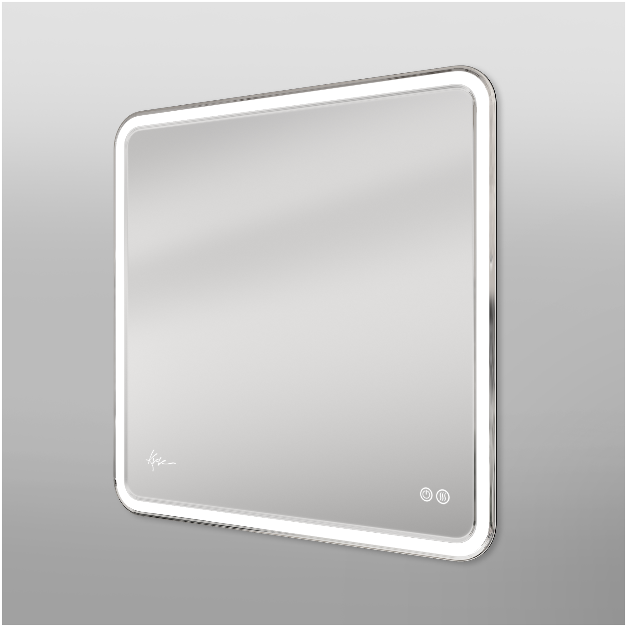 Влагостойкое зеркало в ванную комнату Venecia c LED подсветкой 70 х 80 см, с сенсорным выключателем, подогревом (функция антизапотевания), гравировкой - фотография № 7