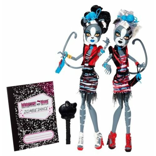 фото Набор кукол monster high зомби шейк пурсефона и мяулодия, 27 см, bjr16