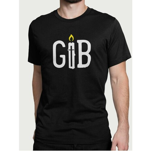 Футболка Alex Drew, хлопок, принт надписи, размер L, черный