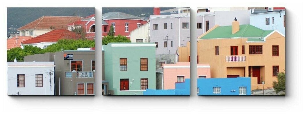 Модульная картина Дома района Бо-Каап, Кейптаун60x20