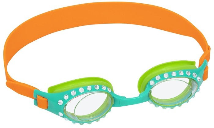 Очки для плавания Bestway 21101 Sparkle 'n Shine, бирюзовый/салатовый/оранжевый