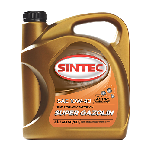 Полусинтетическое моторное масло SINTEC Super Gazolin 10W-40 API SG/CD, 4 л