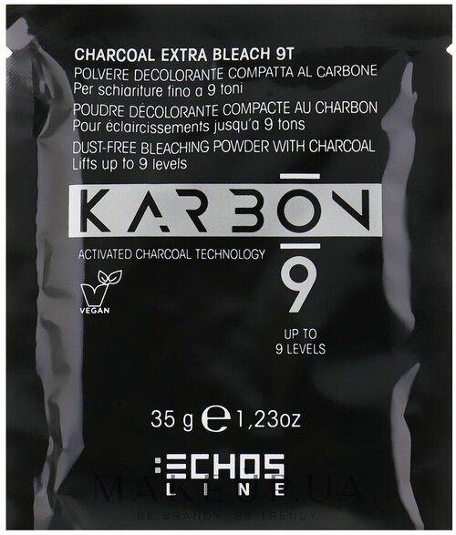 ECHOS LINE Charcoal Dust-Free Bleaching Powder With - Обесцвечивающий угольный порошок в Сашше для Осветления до 9 тонов 35 гр