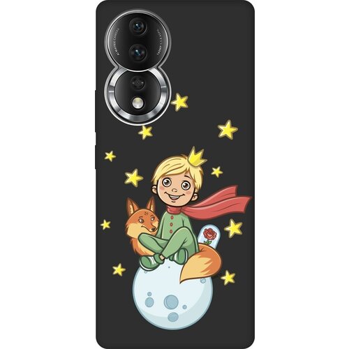 Матовый Soft Touch силиконовый чехол на Honor 80 / Хонор 80 с 3D принтом Little Prince черный матовый soft touch силиконовый чехол на honor 80 хонор 80 с 3d принтом colorful parrot черный