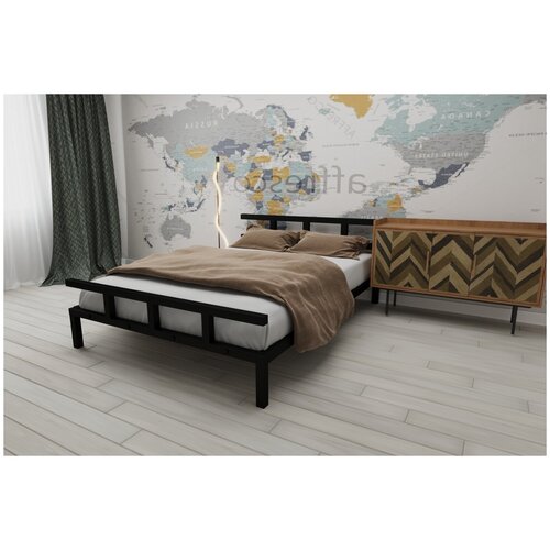 Металлическая кровать Лофт (Berhouse) Размер 900х2000, цвет: Черный