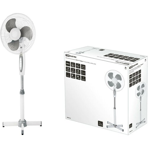Вентилятор напольный ВП-01 Тайфун H1,25 м, D40 см, 40 Вт, 230 В, серый, TDM