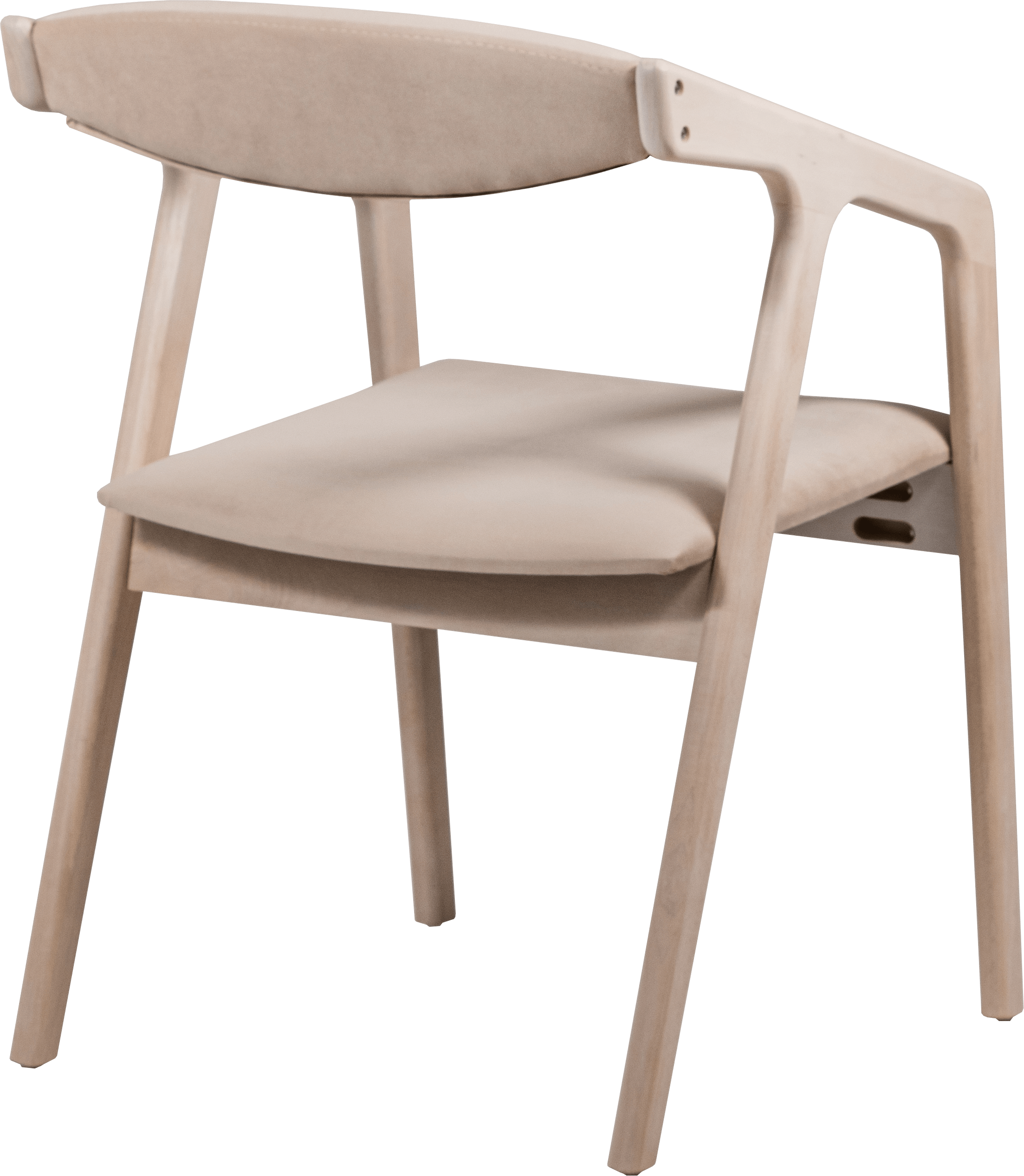 Деревянный стул для кухни, гостиной, письменного стола FLORENCIA обивка-бежевый велюр, каркас-морилка белая - фотография № 10