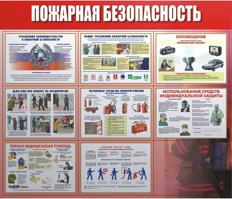 Информационный стенд Информационное оборудование Пожарная безопасность 920х800 мм