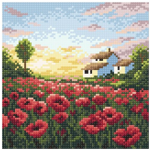 фото Маковое утро набор для выкладывания стразами 20х20 brilliart мс-016