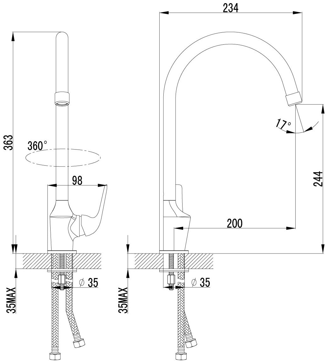 Смеситель Lemark Plus Advance LM1205C для кухни