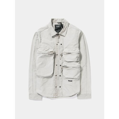 фото Куртка-рубашка nemen, демисезон/лето, силуэт свободный, карманы, размер xl, серый