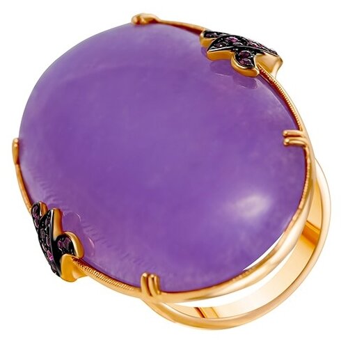 фото Jv кольцо из розового золота 585 пробы с кварцит и рубинами hf05115r-r-pj-ru-laqzt-pink, размер 17.25