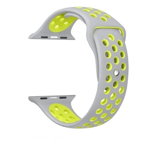 Ремешок силиконовый перфорированный NK для Apple Watch 42/44/45мм (35), розовый+белый, на кнопке