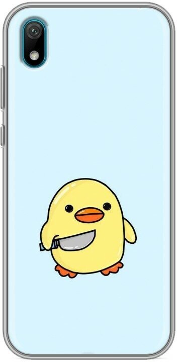Дизайнерский силиконовый с усиленными углами чехол для Хуавей Y5 2019 / Huawei Y5 2019 Утенок с ножом
