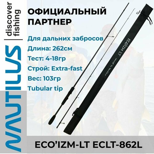 Спиннинг Nautilus Eco'izm-LT ECLT-862L 262см 4-18гр