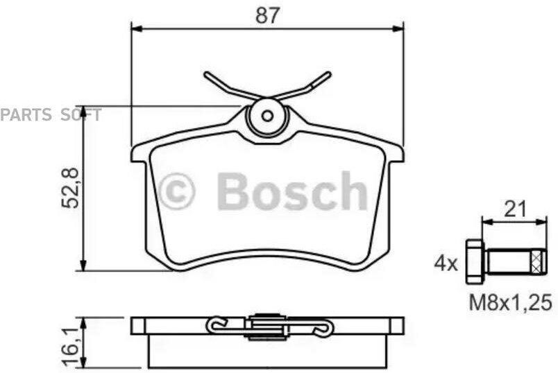 BOSCH 0986494399 0 986 494 399_колодки дисковые задние!\ Audi A3/TT, VW Bora/Caddy/Golf/Polo 98