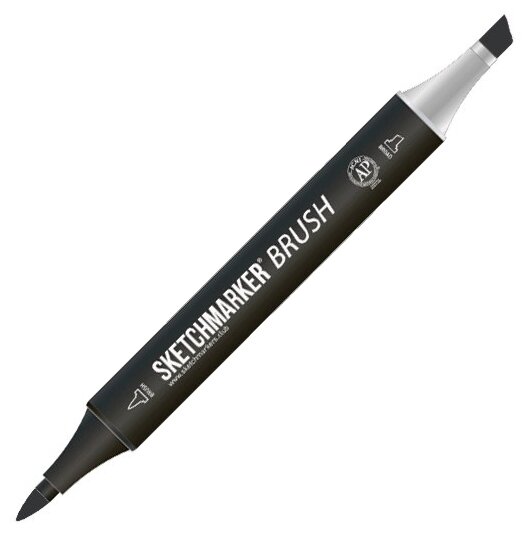 Sketchmarker Маркер Sketchmarker BRUSH NG1 Neutral Gray 1 (Нейтральный серый 1) Два пера: кисть и долото. На спиртовой основе