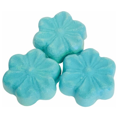 фото Набор 3 фигурных бурлящих бомбочки для ванн гейзер "цветочек", , bomb master, синий, 298 г.