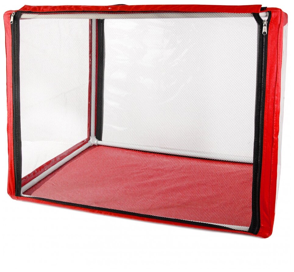 Выставочная палатка для кошек Ладиоли М-132 "Окна", красный, 90х70х70 см