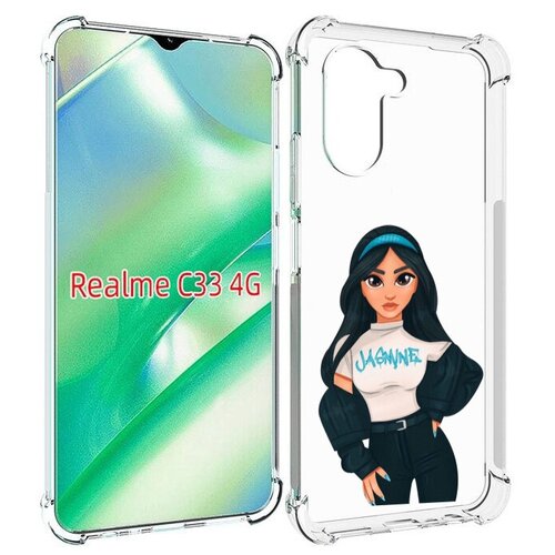 Чехол MyPads жасмин-в-джинсах женский для Realme C33 4G задняя-панель-накладка-бампер чехол mypads принцесса жасмин женский для realme c33 4g задняя панель накладка бампер